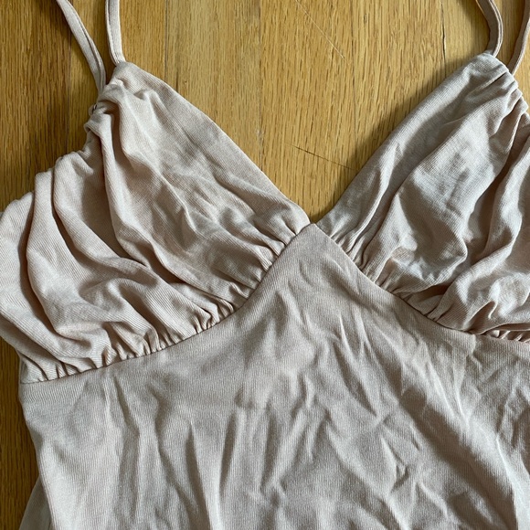 Vestique Girls’ Weekend Ribbed Cami Bodysuit in Nude Medium - Picture 2 of 4